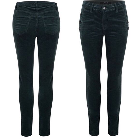 J. Brand Zion Velvet Crop Skinny Jeans in Asphalt Size 26 - Picture 12 of 14